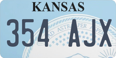 KS license plate 354AJX