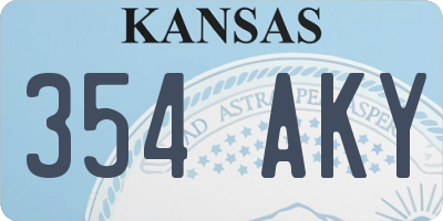 KS license plate 354AKY