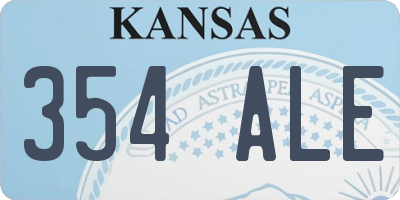 KS license plate 354ALE