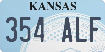 KS license plate 354ALF