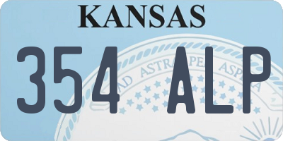 KS license plate 354ALP