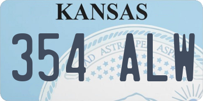 KS license plate 354ALW