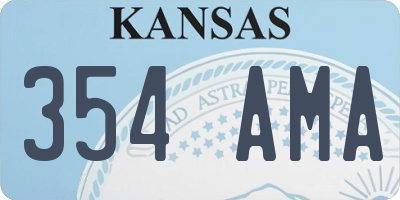 KS license plate 354AMA