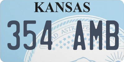 KS license plate 354AMB