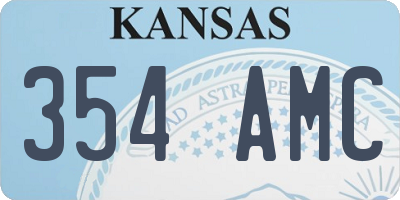 KS license plate 354AMC
