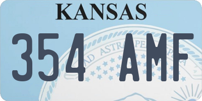 KS license plate 354AMF