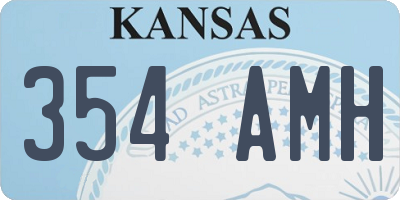 KS license plate 354AMH