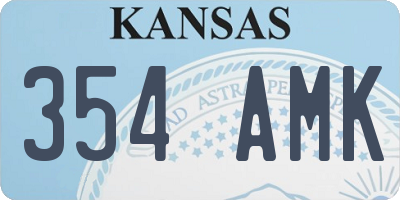 KS license plate 354AMK