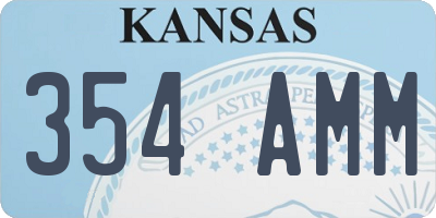 KS license plate 354AMM
