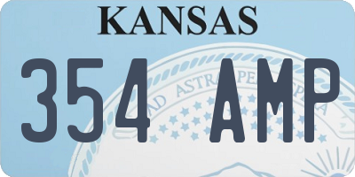 KS license plate 354AMP