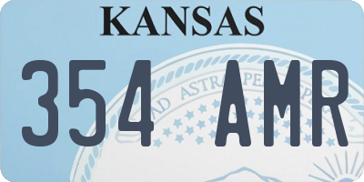 KS license plate 354AMR