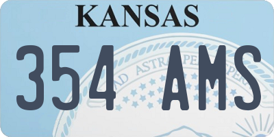 KS license plate 354AMS