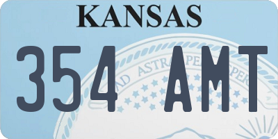 KS license plate 354AMT