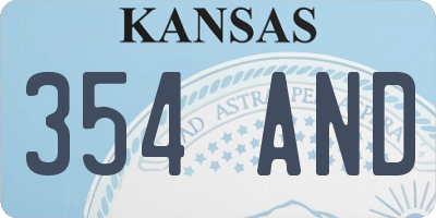 KS license plate 354AND