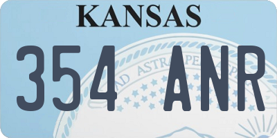 KS license plate 354ANR