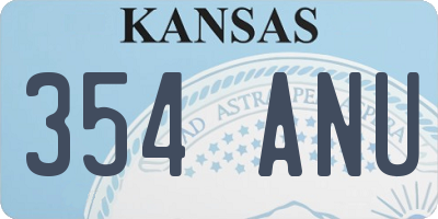 KS license plate 354ANU