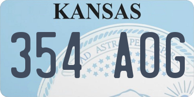 KS license plate 354AOG