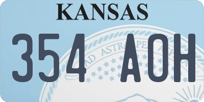 KS license plate 354AOH