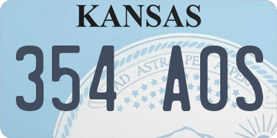 KS license plate 354AOS