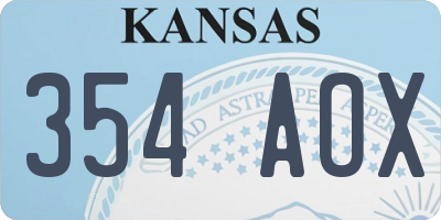 KS license plate 354AOX
