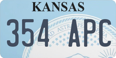 KS license plate 354APC