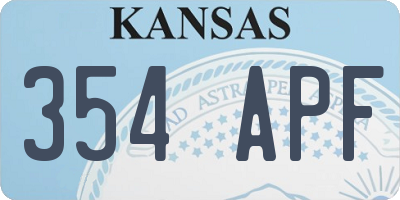 KS license plate 354APF