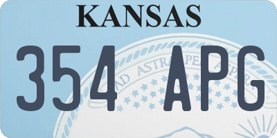 KS license plate 354APG