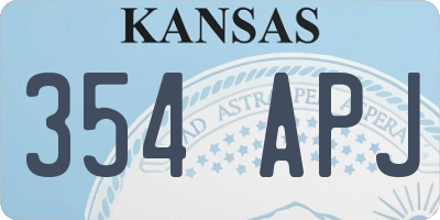 KS license plate 354APJ