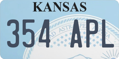 KS license plate 354APL
