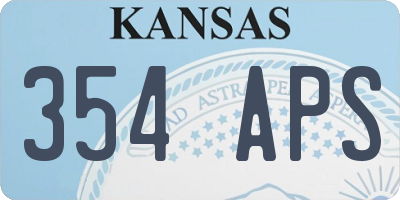 KS license plate 354APS