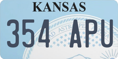 KS license plate 354APU