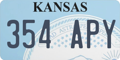 KS license plate 354APY