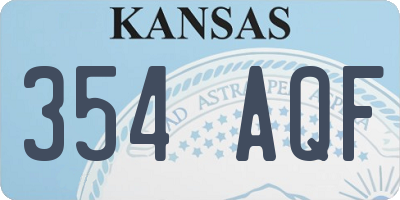 KS license plate 354AQF