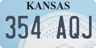 KS license plate 354AQJ