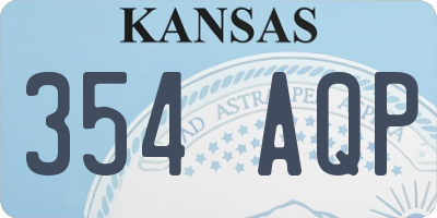 KS license plate 354AQP
