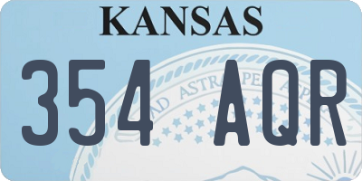 KS license plate 354AQR