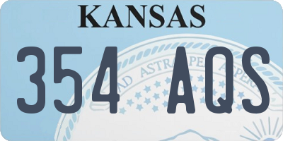 KS license plate 354AQS