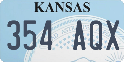 KS license plate 354AQX