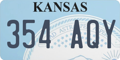 KS license plate 354AQY