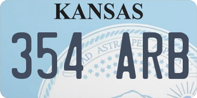 KS license plate 354ARB