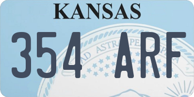 KS license plate 354ARF
