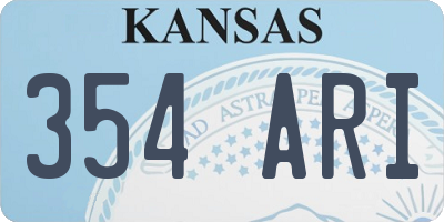 KS license plate 354ARI
