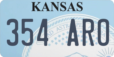 KS license plate 354ARO