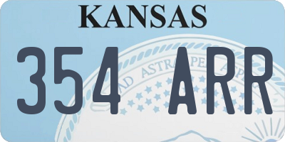 KS license plate 354ARR