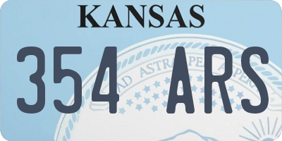 KS license plate 354ARS