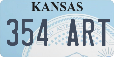 KS license plate 354ART
