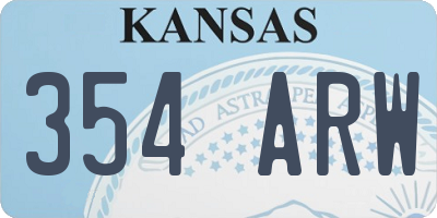 KS license plate 354ARW