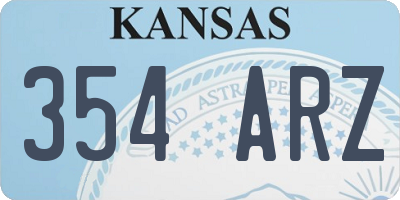 KS license plate 354ARZ