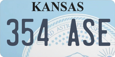 KS license plate 354ASE