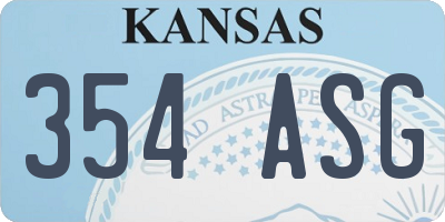KS license plate 354ASG